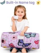 Viviland Toddler Nap Mat with Pillow and Minky Dot Blanket, Butterfly - Image 5