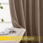 NICETOWN Blackout Curtain for Patio Door, Grommet Top Sliding Door Panel Thermal Insulated Bedroom Blackout Curtain for Villa/Hall/Parlor (Cappuccino, 1 Panel, 80" W x 95" L) - Image 4