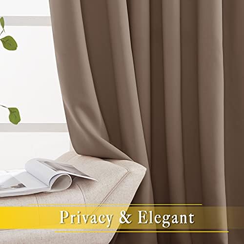 NICETOWN Blackout Curtain for Patio Door, Grommet Top Sliding Door Panel Thermal Insulated Bedroom Blackout Curtain for Villa/Hall/Parlor (Cappuccino, 1 Panel, 80" W x 95" L) - Image 4