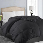 EASELAND Queen Size Down Alternative Comforter, Black, 88x88 Inches by EASELAND