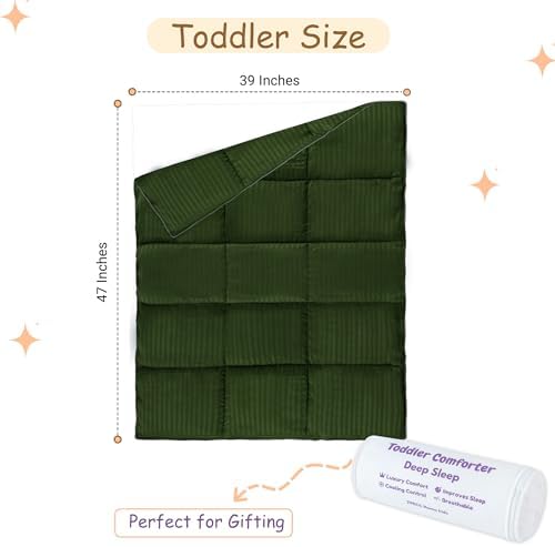 ZPECC Toddler Down Alternative Comforter, 39" x 47", Olive Green - Image 2