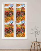 Window Privacy Film Frosted, Orange Fall Pumpkins Reusable Static Cling Window Tints, Thanksgiving Farmhouse Maple Leaves Heat Control Windows Films for Offices, Balcony, 29.5 x 118 Inches - Image 2