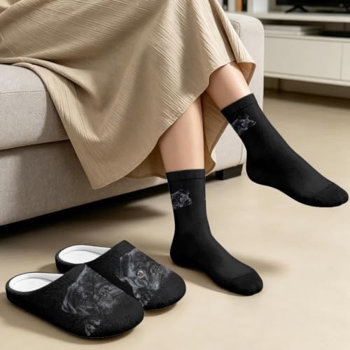 Jeiento Womens Fuzzy Slipper and Socks Winter Warm Gifts for Mom,Wam Cozy Indoor Socks Comfort Home Shoes - Image 3