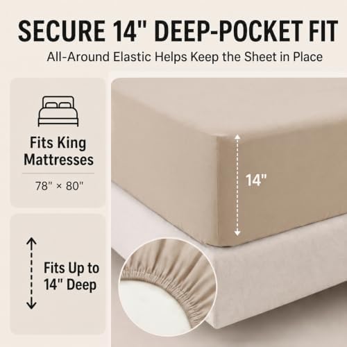 CozyLux King Size Comforter Set Wheat - 7 Pieces Bed in a Bag - Image 5