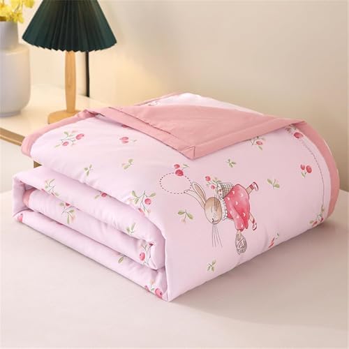 Coverless Duvet Single Double King Size, Reversible Summer Quilted Duvet Cosy and Lightweight Quilt Breathable Bedspreads Quilted Throw for Beds,Pink,200 * 230cm by Unknown
