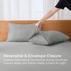 GOKOTTA Soft Pillow Cases Standard Set of 2, Luxury Silky Cooling Pillow Cases for Hot Sleepers, 100% Rayon Derived from Bamboo, Envelope Closure and Reversible Pillowcases for Hair and Face(20"*26") - Image 5