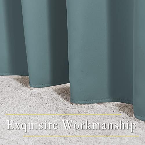 NICETOWN Greyish Blue Blackout Curtains 63 inches Long, Grommet Room Darkening Window Treatment Thermal Insulated Drapes Sound Reducing for Bedroom, W46 x L63, 2 Panels - Image 6