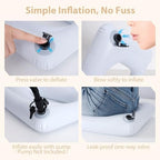 Inflatable Bedside Commode Cushion, Machine Washable Padded Toilet Seat Riser for Seniors with Removable Pillowcase, 17" x 14" Cushioned Toilet Seat Cover with PVC Airbag Liner, Green - Image 6