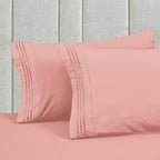 Mocassi Queen Size 4-Piece Bed Sheet Set - 1800 Premium Hotel Quality Microfiber 18-24 Inches Extra Deep Pocket Fitted Sheet- Luxury Soft, Breathable, Wrinkle, and Fade Resistant, Dusty Rose - Image 6