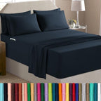 Elegant Comfort Luxury Soft 6-Piece 1500 Premium Hotel Quality Bed Sheet Set with Extra Deep Pockets 18-24 Inch, Wrinkle Free, Storage Pockets, Extra Deep Pocket 6PC Sheets, Cal King, Black by ELEGANTCOMFORT