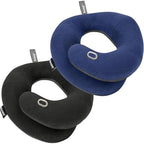 BCOZZY Travel Neck Pillow 2-Pack – XL Black & XL Navy – Patented Wraparound Neck Support for Upright Sleep on Planes & Cars by BCOZZY
