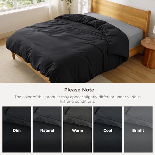 Bedsure Duvet Cover King Size, 1Pc Soft Double Brushed Bedding, Black - Image 6