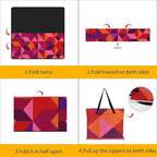 Large Waterproof Picnic Blankets Abstract Pattern Pink Red 78.7"x78.7" - Image 4