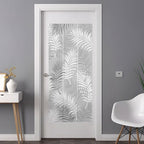 Window Privacy Film Frosted, Grey Botanical Non-Adhesive Static Cling Window Tint, Summer Palm Leaves Foliage Tropical Insulated Windows Frosted Films for Living Room, 35.4 x 78.7 Inches - Image 3