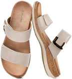 Littleplum Women Slides Sandals Arch Support Open Toe Slip on Sandals Soft Cushion Slippers Comfy Casual Summer Shoes for Walking Beach Travel by Littleplum