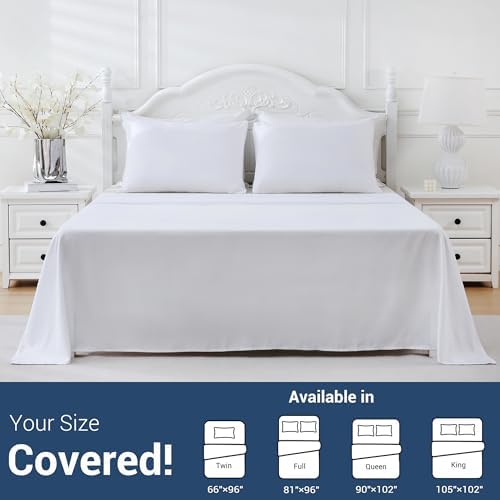 CULVE Bulk Twin Flat Sheets Only, White 6 Pack, Microfiber, 66x96 - Image 5