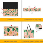 Orange Green Mushroom Large Foldable Picnic Blanket 78.7x78.7 Inch - Image 4