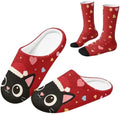 Christmas Fuzzy Slipper with Socks for Women Men Warm House Slipper and Socks Cozy Fuzzy Slippers for Indoor by Baxinh
