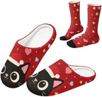 Christmas Fuzzy Slipper with Socks for Women Men Warm House Slipper and Socks Cozy Fuzzy Slippers for Indoor by Baxinh