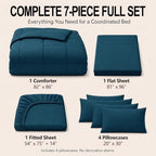 CozyLux Full Size Comforter Sets Lyons Blue - 7 Pieces Bed in a Bag - Image 2