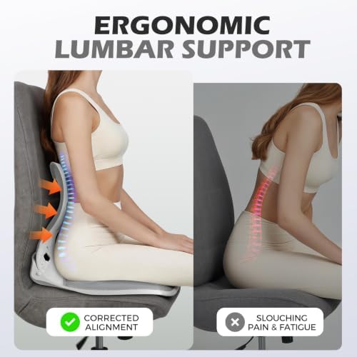 Foldable Ergonomic Lumbar Support Seat for Office Chairs - Image 3