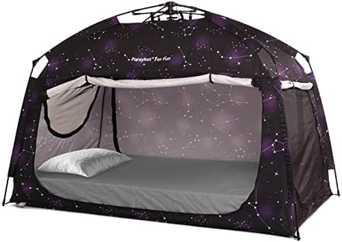 Indoor Instant Privacy Bed Tent for Sleeping,Quick Set-up Bed Canopies,Portable Bed Drapes with Large Space and 3 Doors (Starry, Full) - Image 2