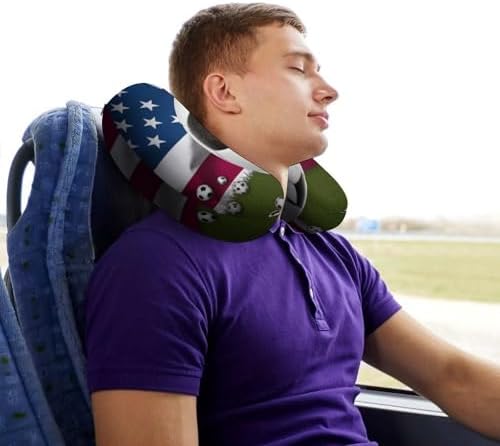 Pillow Travel Pillow Neck Pillow Soccer USA American Flag Printed U Shaped Headrest Provide Head Neck Support Rest for Flights Car Train and Home Use - Image 7