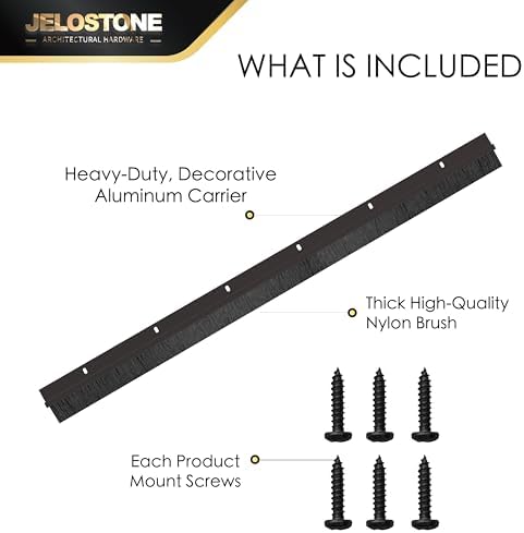 2 Pack – 36'' Premium Aluminum Door Sweep with Nylon Brush, Seals Gaps Up to 5/8", Dark Bronze Anodized Aluminum Door Sweep, UL Fire-Certified, and Built for Long-Term Performance, JS-NB161 - Image 3