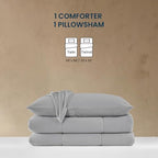 SLEEP ZONE King Size Comforter Set, Breathable Jersey Knit Soft Duvet Insert Set 3 Pieces Bedding Sets for Bedroom All Season, Gull Gray - Image 5