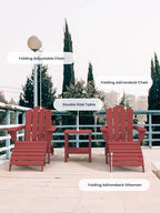 KINGYES Folding Adirondack Ottomans Set of 4 for Adirondack Chair, Red - Image 4