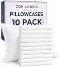 Queen Pillow Cases - 10 Pack Soft Pillowcase Covers - 20" x 30" (White) by CGKUnlimited