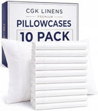 Queen Pillow Cases - 10 Pack Soft Pillowcase Covers - 20" x 30" (White) by CGKUnlimited