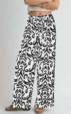 PRETTYGARDEN Womens Pants Elastic Waist Striped Lightweight Palazzo Pant - Image 2