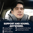 Bluetooth Music Neck Pillow Plus+ Thicker Support Wireless Bluetooth Speaker Suitable Airplane,Train,Car,Office,Outdoor Camping for Sleeping, Resting The Best Travel Essentials. (Dark Gray) - Image 3