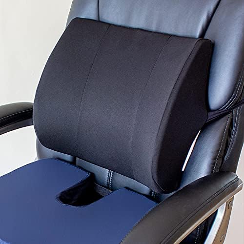 DMI Memory Foam Lumbar Pillow Support Pillow Back Support Chair Cushion with Strap for Better Posture and Easing Back Pain, Black - Image 7