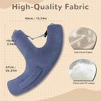 Car Travel Pillow for Kids and Adults, Y-Shaped Plush Neck Support for Sleeping, Comfortable Travel Headrest Cushion for Car, Airplane, Long Trips, Office Naps (Gray) - Image 3