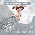 puredown® Soft Feather Down Blanket Lightweight Packable Down & Feather Fill Blanket for Indoor and Outdoor Use, Queen Size Blankets, 88"X90", Alloy Gray - Image 3