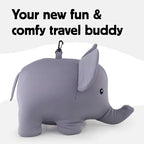 Kikkerland Zip & Flip Travel Pillow – Micro Bead Head Rest for Planes and Travel – Elephant - Image 3