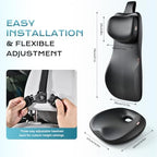 Coverado Car Seat Cushion and One Piece Lumbar Support Headrest Pillow, Adjustable Velcro Design Car Neck Pillow, Ergonomic Memory Foam Car Back Support Driving Seat Cushion for Back Pain Relief,Black - Image 6