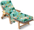 Outdoor Chaise Lounge Chair Cushion, 71 x 22 x 4.7 Inches Waterproof Chaise Lounge Cushions Replacement for Outdoor Furniture, Thickened Non-Slip Patio Lounge Chair Cushions, Cyan Floral leaf by Tycdiose