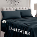 Mocassi King Size 4-Piece Bed Sheet Set - 1800 Premium Hotel Quality Microfiber 18-24 Inches Extra Deep Pocket Fitted Sheet- Luxury Soft, Breathable, Wrinkle, and Fade Resistant, Black by MocassiLuxuryBedding