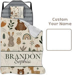 Personalized Toddler Nap Mat for Boys, Custom Name Kids Sleeping Mat for Preschool, Daycare Cot Nap Mat with Corner Straps, Roll-Up Slumber Mat with Soft Blanket & Pillow - Image 7