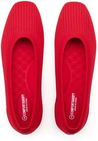 Frank Mully Women's Flats Square Toe Flats Comfortable Slip on Washable Ballet Flats Shoes for Women Dressy Work by FRANKMULLY