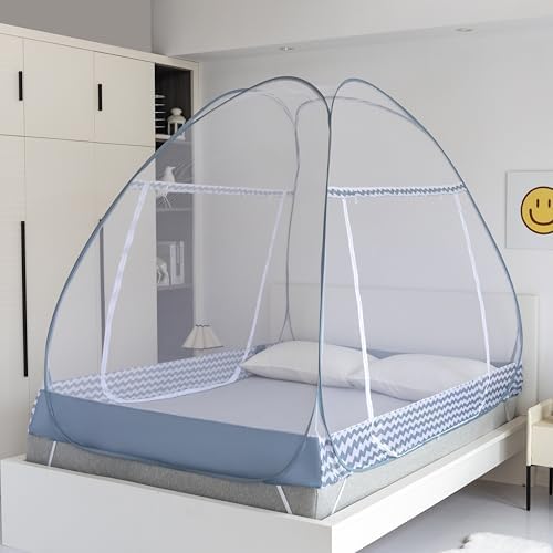 Instant Pop-Up Mosquito Net Tent for Bed | Full Enclosure Design with Ultra-Fine Mesh & Portable Foldable Frame | Indoor/Outdoor Camping, Travel Bed Canopy - Easy Setup & Pack up(King Size) - Image 7