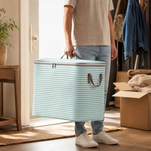 Storage Bag, Clothing Storage, Blue Stripe 110L (2-Pack) - Image 5