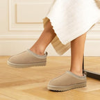 Litfun Women's Genuine Suede Fur Lined Slippers Fuzzy Winter House Shoes - Image 2
