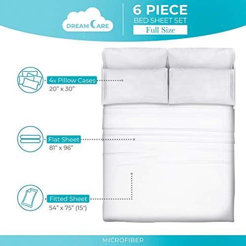 DREAMCARE Full Size Sheets - 6 pcs Breathable Cooling Sheets Full Size Bed - Image 4