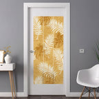 Window Privacy Film Frosted, Orange Yellow Palm Trees Tropical Non-Adhesive Static Cling Window Tint, Summer Beach Botanical Insulated Windows Frosted Films for Living Room, 35.4 x 78.7 Inches - Image 3