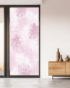Window Privacy Film Frosted, Pink Yellow Palm Trees Tropical Non-Adhesive Static Cling Window Tint, Summer Beach Botanical Insulated Windows Frosted Films for Living Room, 35.4 x 78.7 Inches - Image 5