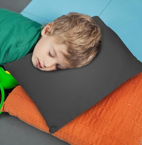 Kigley 12 Pack Mini Pillows for Daycare 9.1 x 13.8'' Small Travel Pillow Bulk Soft Breathable Cotton Pillow for Nap Travel Pet Neck Lumbar Purse Insert(Dark Gray) - Image 5